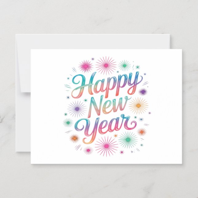 Happy New Year 2026 Fireworks Essential Magnetic Invitation (Front)