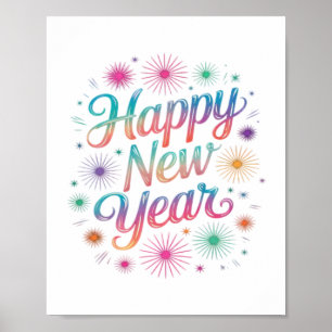 Happy New Year 2026 Fireworks Essential Poster