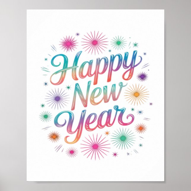 Happy New Year 2026 Fireworks Essential Poster (Front)