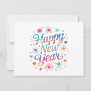 Happy New Year 2026 Fireworks Essential Thank You Card