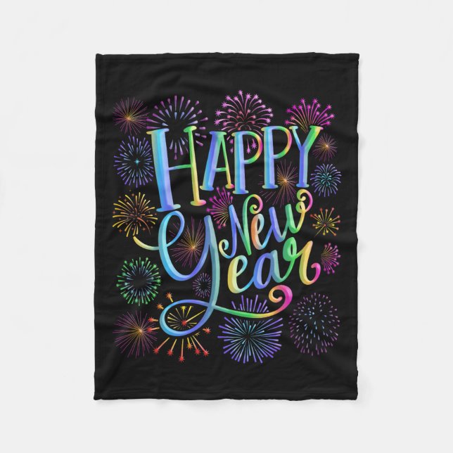 Happy New Year 2026 Fireworks  Fleece Blanket (Front)