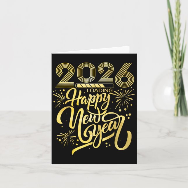 Happy New Year 2026 Fireworks Loading  Card (Front)