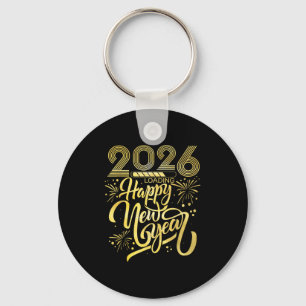 Happy New Year 2026 Fireworks Loading  Key Ring