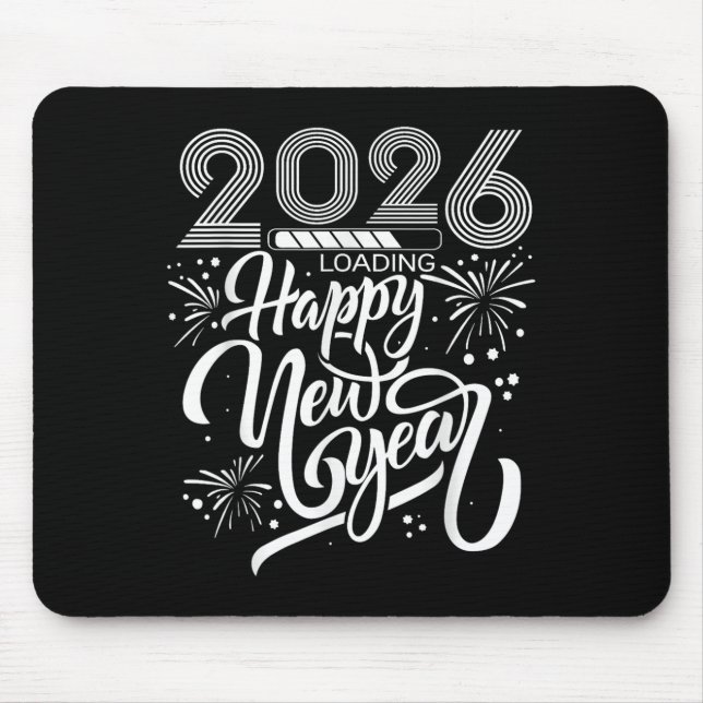 Happy New Year 2026 Fireworks Loading New Years Pa Mouse Pad (Front)