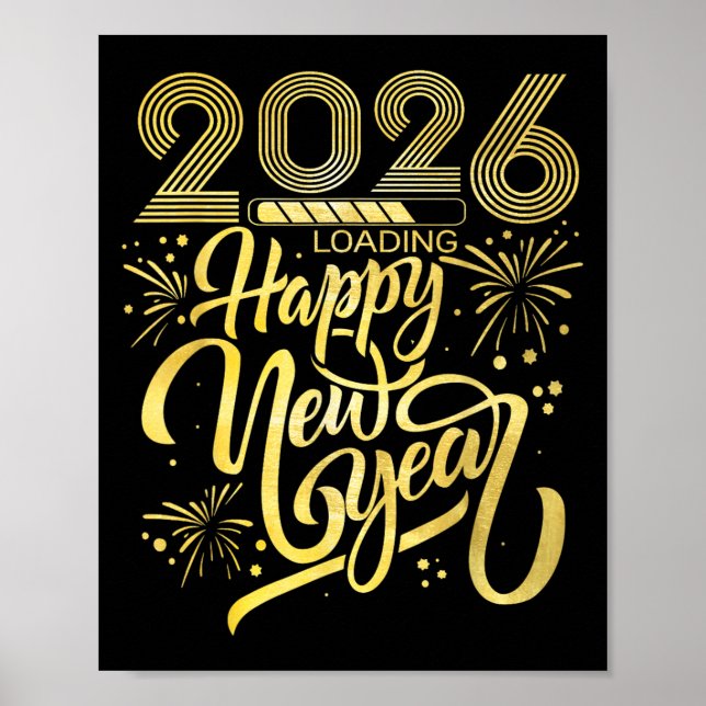 Happy New Year 2026 Fireworks Loading  Poster (Front)