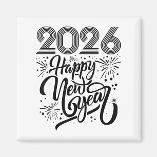 Happy New Year 2026 Fireworks Magnet