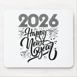 Happy New Year 2026 Fireworks  Mouse Pad