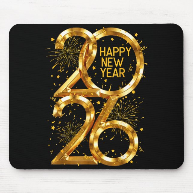 Happy New Year 2026 Fireworks New Year Eve's Nye P Mouse Pad (Front)