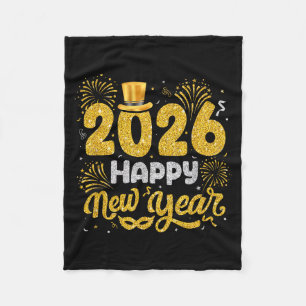 Happy New Year 2026 Fireworks New Years Eve Men Wo Fleece Blanket