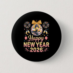 Happy New Year 2026 Fireworks New Year's Eve Party 6 Cm Round Badge