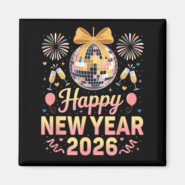 Happy New Year 2026 Fireworks New Year's Eve Party Magnet (Front)