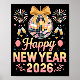 Happy New Year 2026 Fireworks New Year's Eve Party Poster