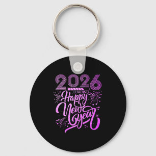 Happy New Year 2026 Fireworks Party Premium  Key Ring