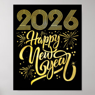 Happy New Year 2026 Fireworks  Poster