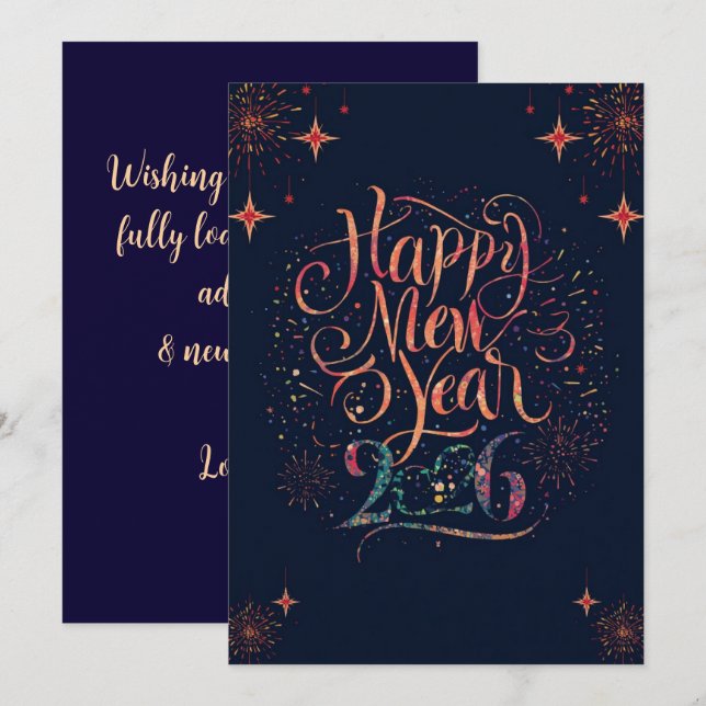 Happy new year 2026 Flat Card (Front/Back)