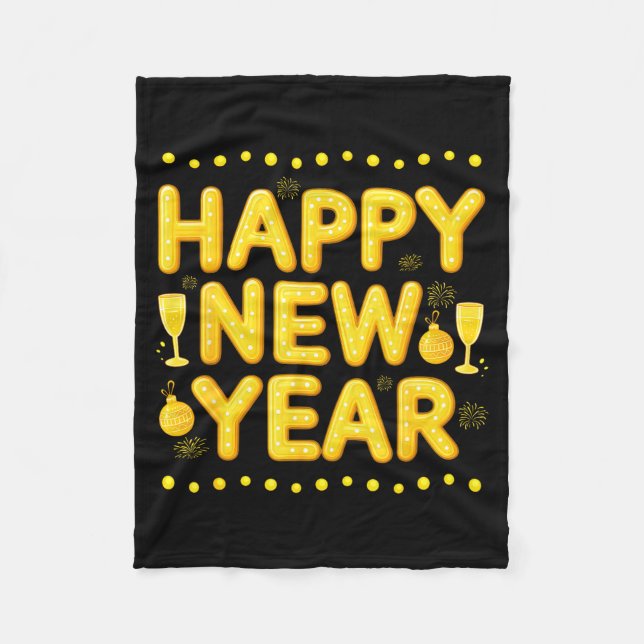 Happy New Year 2026 For Women Boys Men Kids New Ye Fleece Blanket (Front)