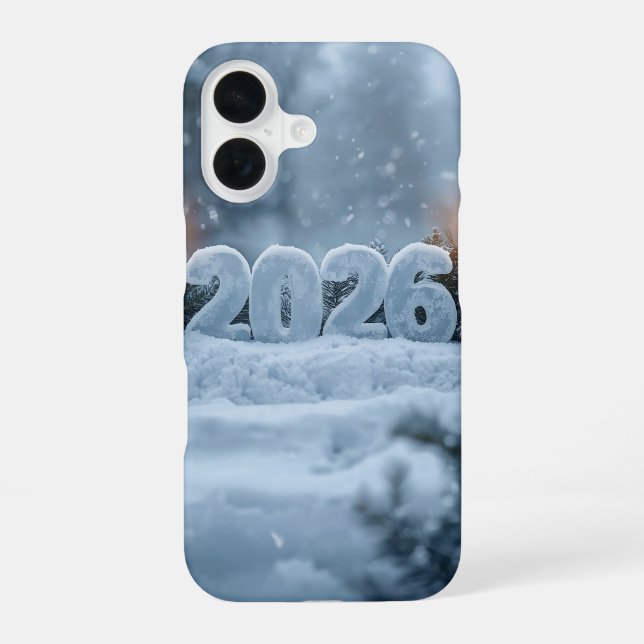 happy new year 2026 frosty calm iPhone 16 case (Back)