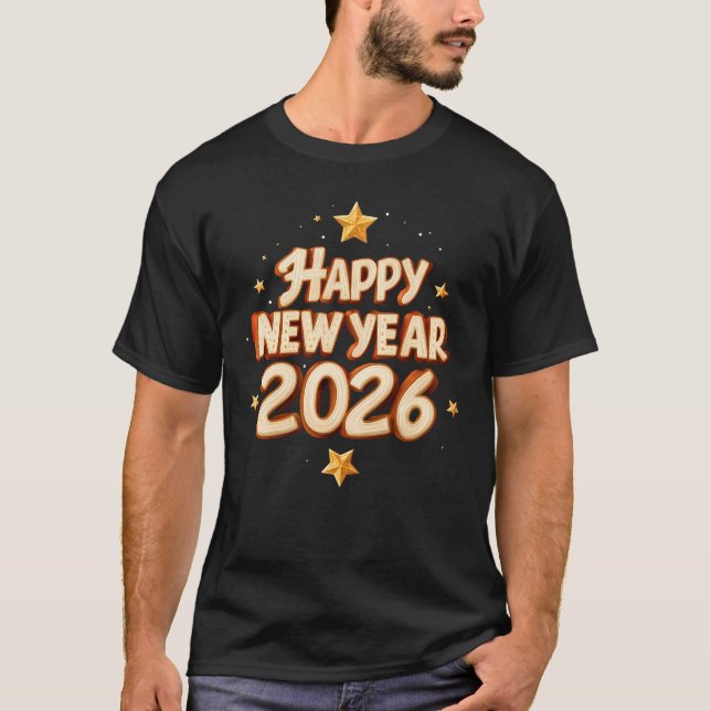 Happy New Year 2026 Fun Colorful Confetti T-Shirts (Front)