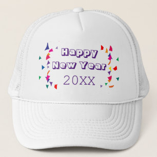 Happy New Year 2026 Fun Colorful Confetti Trucker Hat