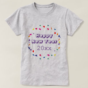 Happy New Year 2026 Fun Colourful Confetti T-Shirt