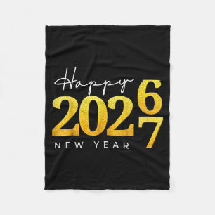 Happy New Year 2026 Funny 67 New Year Countdown Si Fleece Blanket
