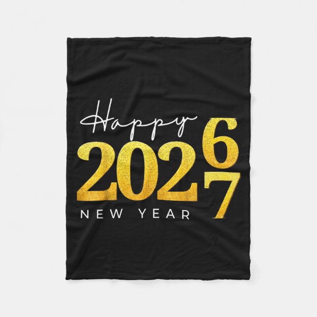 Happy New Year 2026 Funny 67 New Year Countdown Si Fleece Blanket (Front)
