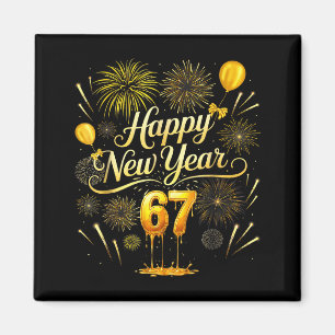 Happy New Year 2026 Funny 67 Six Seven Meme Gen Al Magnet