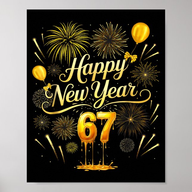 Happy New Year 2026 Funny 67 Six Seven Meme Gen Al Poster (Front)