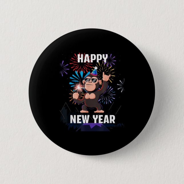 Happy New Year 2026 Funny Kids Bigfoot Lovers Part 6 Cm Round Badge (Front)