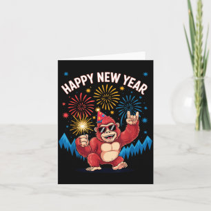 Happy New Year 2026 Funny Kids Bigfoot Lovers Part Card