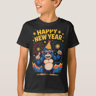 Happy New Year 2026 Funny Kids Bigfoot Lovers Part T-Shirt