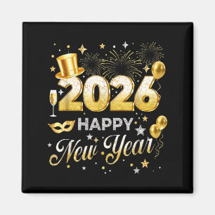 Happy New Year 2026 Funny New Years Eve Party Men  Magnet