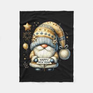 Happy New Year 2026 Gnome Watercolor Gnome New Yea Fleece Blanket
