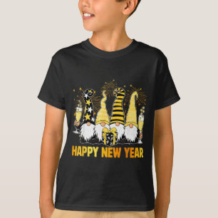 Happy New Year 2026 Gnomes Drinking Champagne New T-Shirt