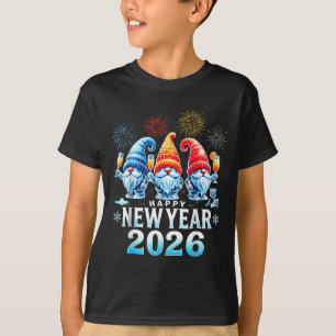 Happy New Year 2026 Gnomes Family Party New Years  T-Shirt