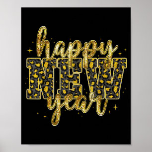 Happy New Year 2026 Gold Leopard Countdown Party F Poster