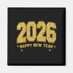 Happy New Year 2026 Gold Party Eve Family Xmas  Magnet