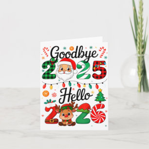 Happy New Year 2026 Goodbye 2025 Hello 2026  Card