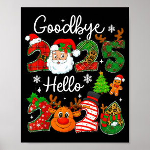 Happy New Year 2026 Goodbye 2025 Hello 2026 Family Poster