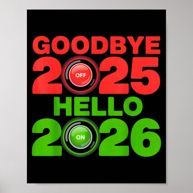 Happy New Year 2026 Goodbye 2025 Hello 2026  Poster (Front)
