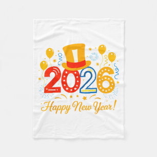 Happy New Year 2026 Holiday Party Family Celebrati Fleece Blanket