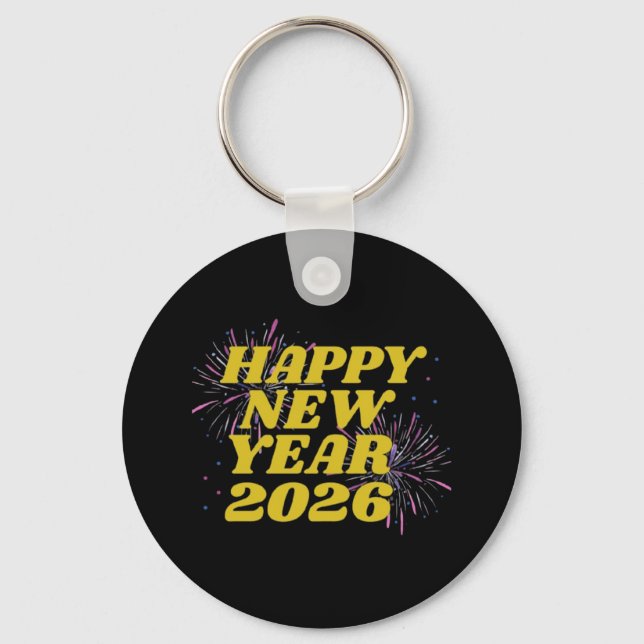 Happy New Year 2026 Key Ring (Front)