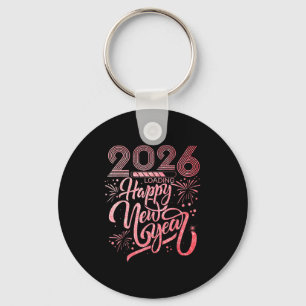 Happy New Year 2026 Loading Fireworks Party Key Ring