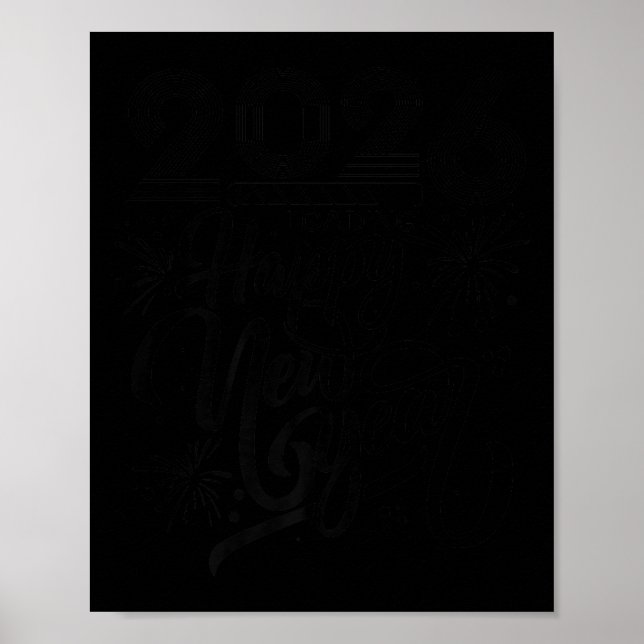 Happy New Year 2026 Loading Fireworks Party Premiu Poster (Front)