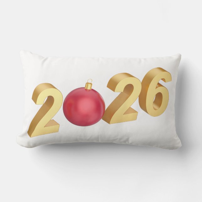 Happy New Year 2026 Lumbar Cushion (Front)