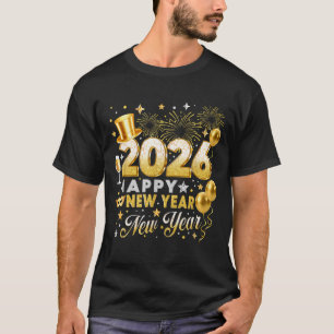 Happy New Year 2026 New Year Party Ballon Family M T-Shirt