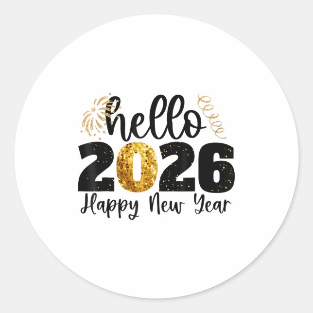 Happy New Year 2026 New Year Party Friends Family  Classic Round Sticker (Front)