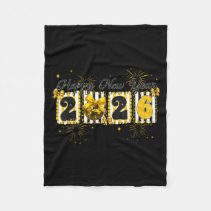Happy New Year 2026 New Year Party Friends Family  Fleece Blanket