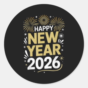 Happy New Year 2026 - New Year's Eve 2026  Classic Round Sticker