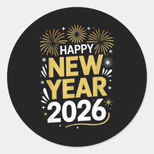 Happy New Year 2026 - New Year's Eve 2026  Classic Round Sticker